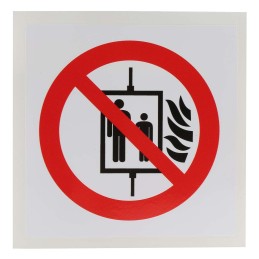 1 pcs - Vinyl Fire Safety Sign, With Pictogram Only Text Self-Adhesive