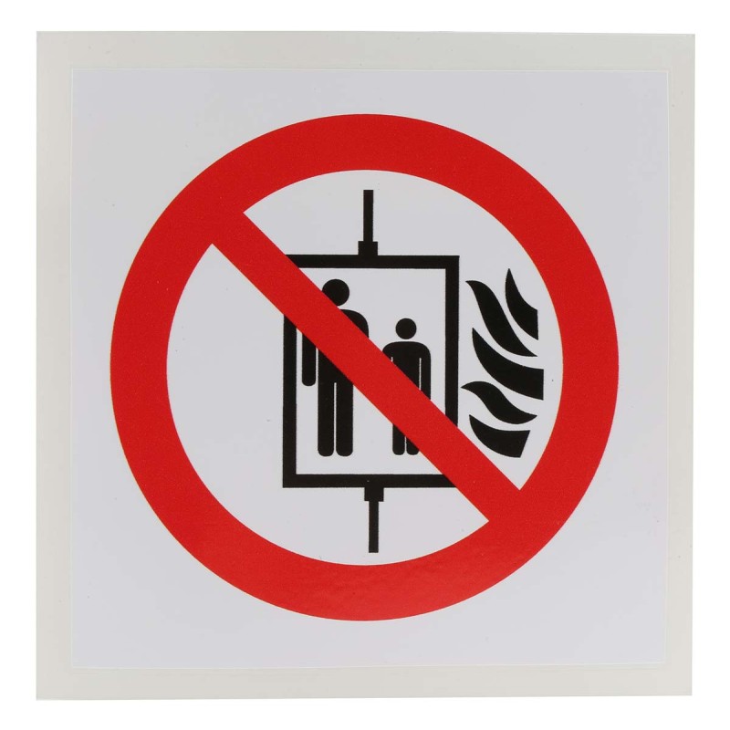 1 pcs - Vinyl Fire Safety Sign, With Pictogram Only Text Self-Adhesive