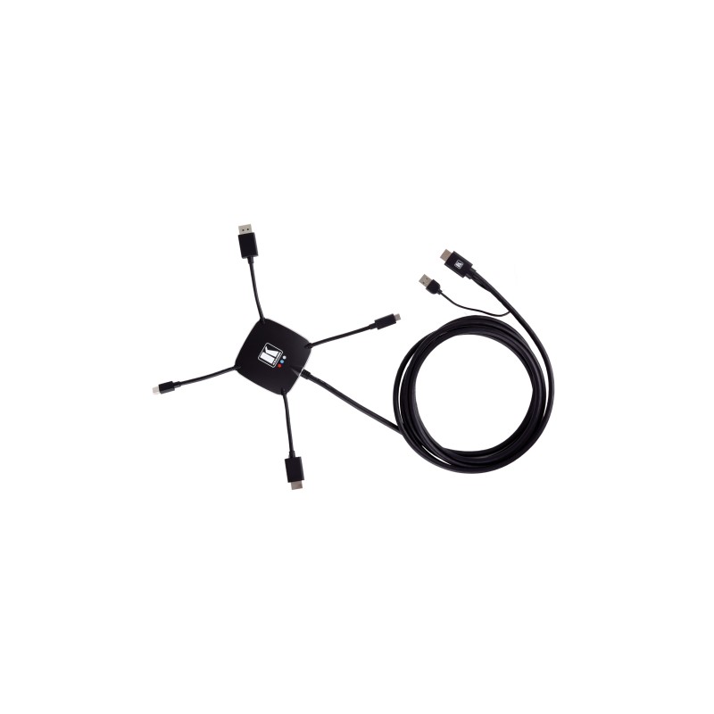 1 pcs - KRAMER ELECTRONICS Adapter, Male DisplayPort, HDMI, USB-C to Male HDMI