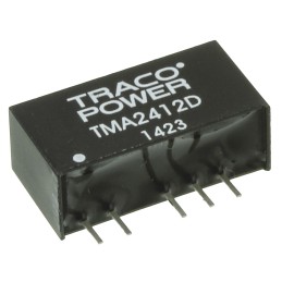5 pcs - TRACOPOWER TMA DC-DC Converter, ±12V dc/ 42mA Output, 21.6 - 26.4 V dc Input, 1W, Through Hole, +85°C Max Temp