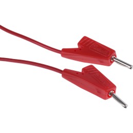 1 pcs - Radiall 2 mm Connector Test Lead, 5A, 250V ac, Red, 200mm Lead Length
