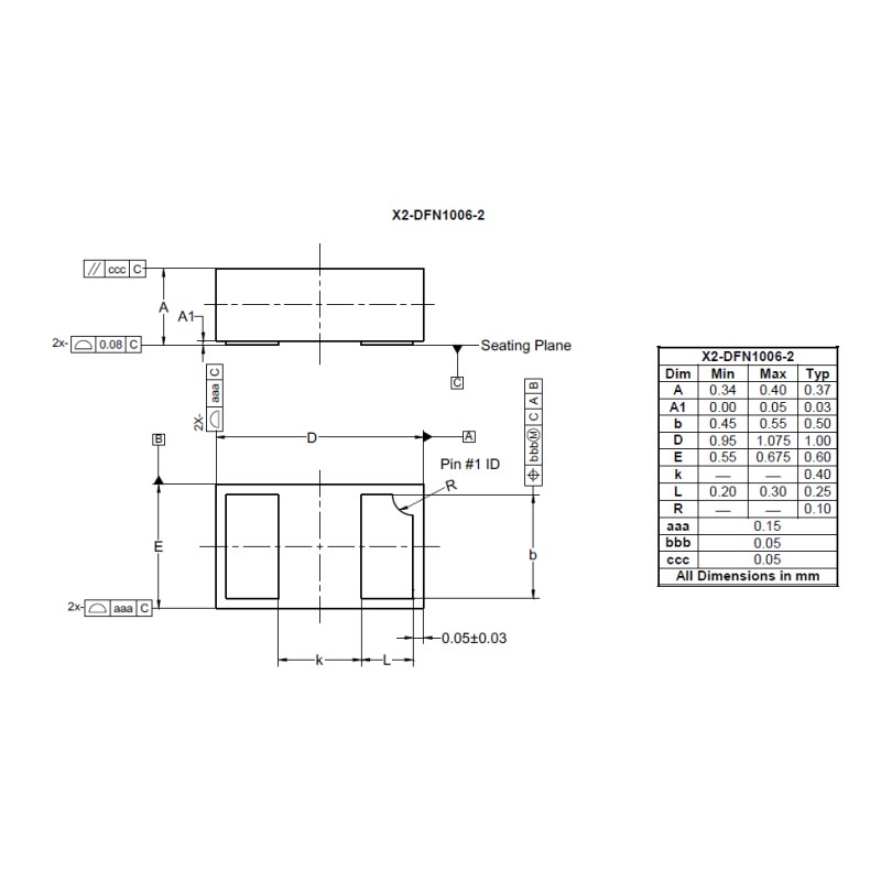 25 pcs - Diodes Inc D2V5H1BS2LP4-7B, Bi-Directional TVS Diode X2-DFN1006-2