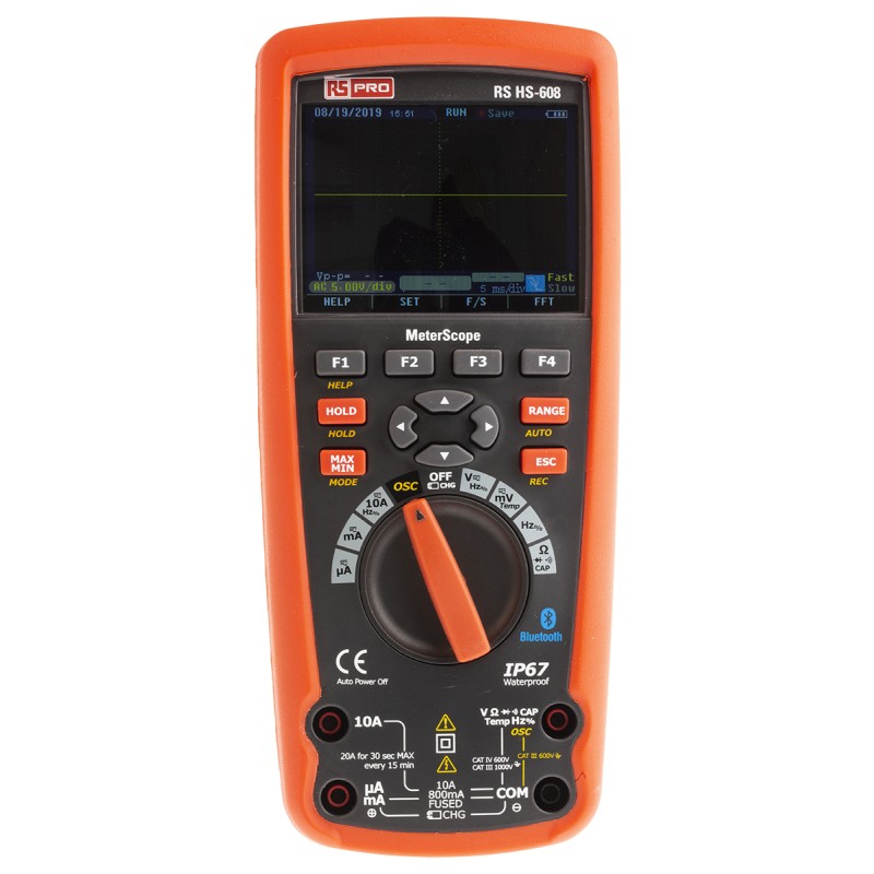 1 pcs - RS PRO HS608 MeterScope Handheld Digital Multimeter, True RMS, 10A ac Max, 10A dc Max, 1000V ac Max