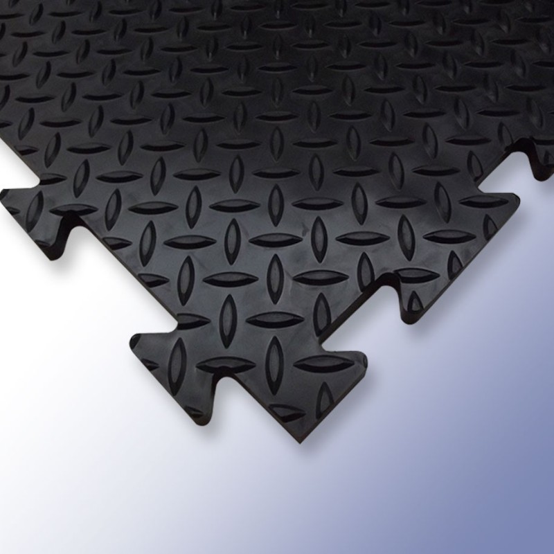 1 pcs - RS PRO Black Anti-slip Tile PVC Anti-Slip Tile 470mm x 470mm x 14mm