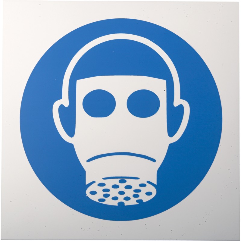 1 pcs - RS PRO Plastic Mandatory Respiratory Protection Sign With Pictogram Only Text