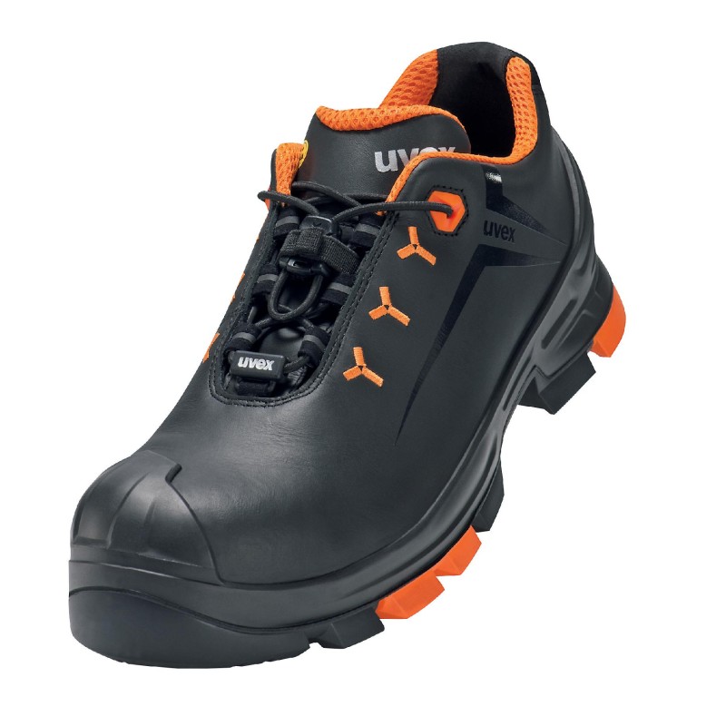 1 Pair - Uvex Uvex 2 Unisex Black, Orange Toe Capped Safety Trainers, UK 4, EU 37