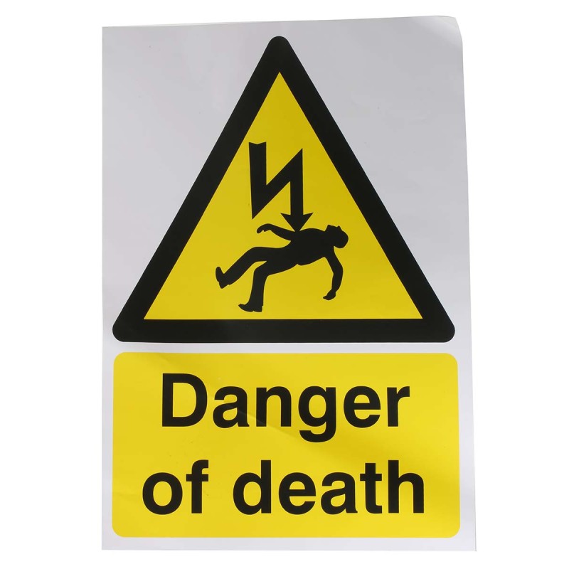 1 pcs - RS PRO Self-Adhesive General Hazard Hazard Warning Sign (English)