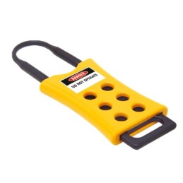 1 pcs - RS PRO Black, Yellow 1-Lock ABS Hasp Lockout, 6mm Shackle