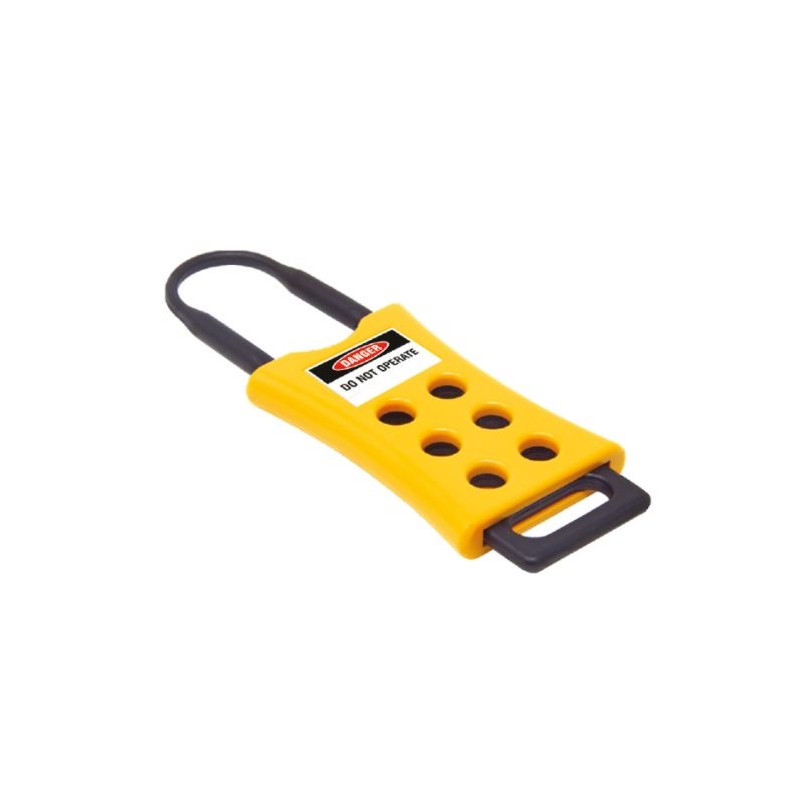 1 pcs - RS PRO Black, Yellow 1-Lock ABS Hasp Lockout, 6mm Shackle