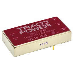 5 pcs - TRACOPOWER TEL 15 DC-DC Converter, ±15V dc/ ±500mA Output, 9 - 18 V dc Input, 15W, Through Hole, +71°C Max Temp