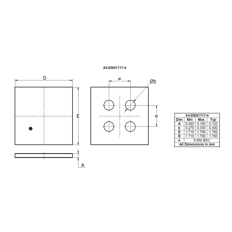 3000 pcs - N-Channel MOSFET X4-DSN1717-4 Diodes Inc DMN2009UCA4-7