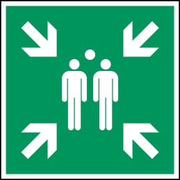1 pcs - Brady Laminated Polyester B-7541 Mandatory Safety Evacuation Assembly Point Sign