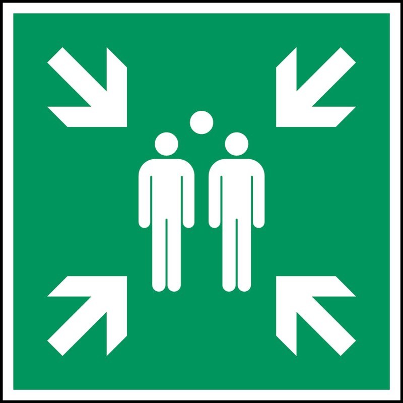 1 pcs - Brady Laminated Polyester B-7541 Mandatory Safety Evacuation Assembly Point Sign