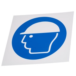 1 pcs - RS PRO Plastic Mandatory Head Protection Sign With Pictogram Only Text