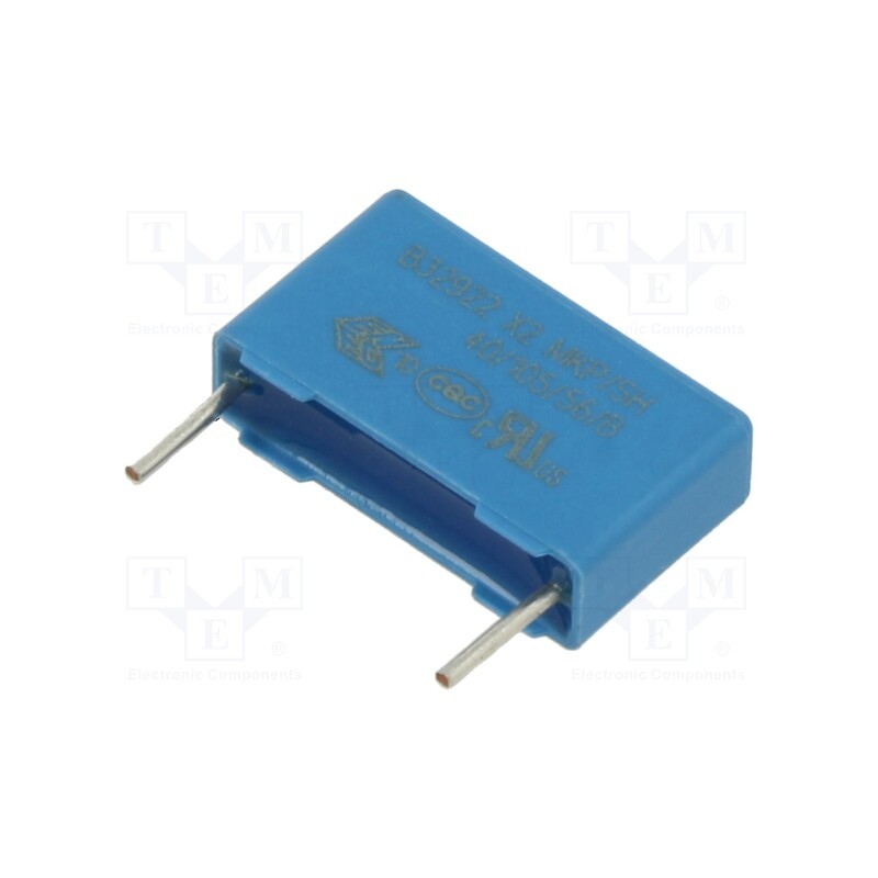 10 pcs x EPCOS - B32922C3104M000 - Capacitor: polypropylene, 100nF, 18x10.5x5mm, THT, ±20%, 15mm