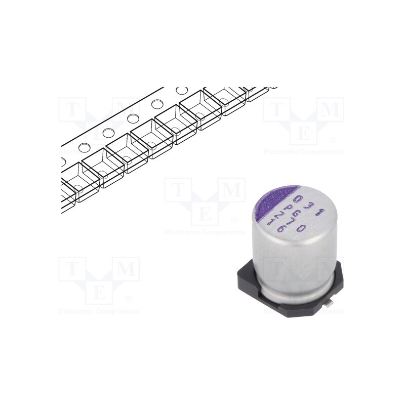 1 pcs x PANASONIC - 16SVPG270MX - Capacitor: polymer, low ESR, 270uF, 16VDC, SVPG, SMD, ±20%, 5000h