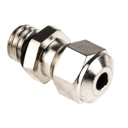 1 pcs - SES Sterling A1 Series Metallic Nickel Plated Brass Cable Gland, M6 Thread, 2mm Min, 2.5mm Max, IP68, IP69K