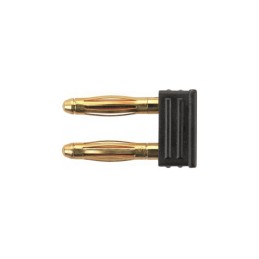 1 pcs - Schutzinger Black, Male Banana adapter and Nickel Plated