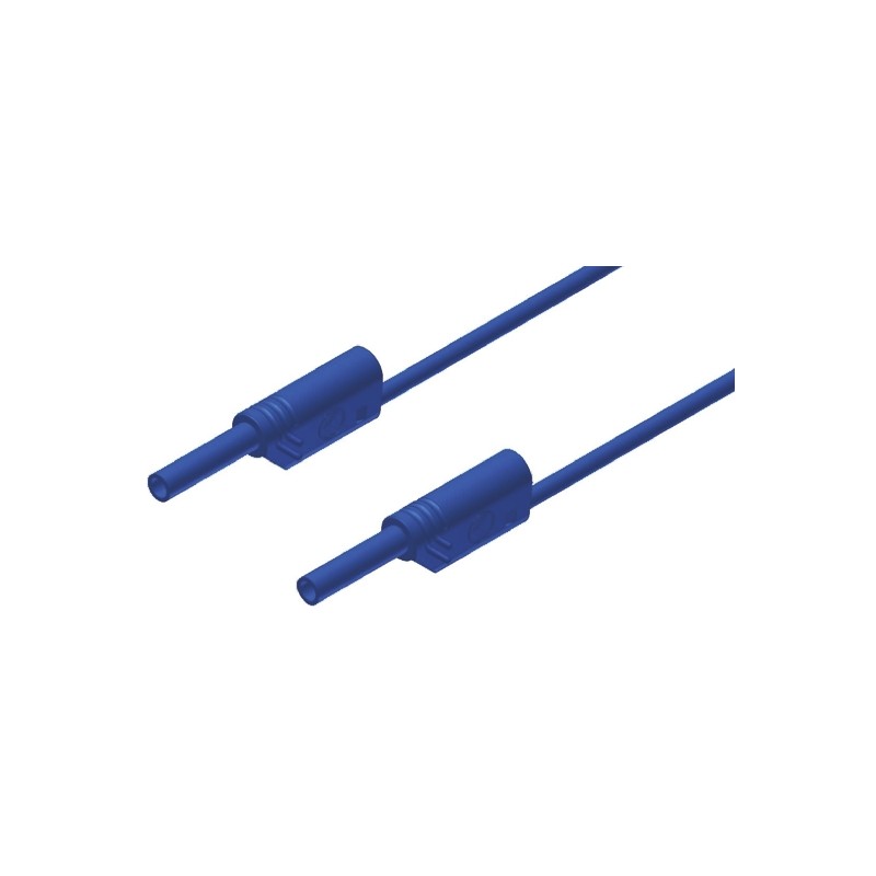 1 pcs - Hirschmann Test & Measurement 2 mm Connector Test Lead, 10A, 1000V ac/dc, Blue, 2m Lead Length