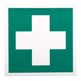 1 pcs - RS PRO Plastic Green/White First Aid Sign, H200 mm W200mm