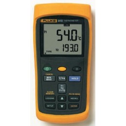 1 pcs - Fluke 52 Wired Digital Thermometer for Industrial Use, E, J, K, T Probe, 2 Input(s), +1372°C Max, ±0.05 % Accuracy -