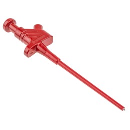 1 pcs - Hirschmann Test & Measurement Red Grabber Clip with Pincers, 4A, 60V dc, 4mm Socket