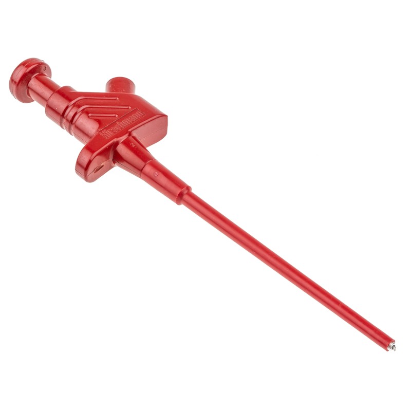 1 pcs - Hirschmann Test & Measurement Red Grabber Clip with Pincers, 4A, 60V dc, 4mm Socket
