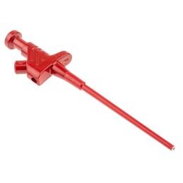 1 pcs - Hirschmann Test & Measurement Red Grabber Clip with Pincers, 4A, 60V dc, 4mm Socket