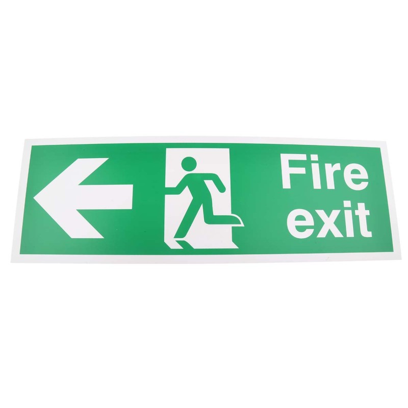 1 pcs - Rigid Plastic FIRE EXIT, Fire Exit, English, Exit Sign