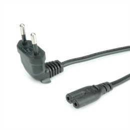 1 pcs - Roline Straight CEE 7/16 Plug to Right Angle IEC C7 Socket Power Cable, 1.8m