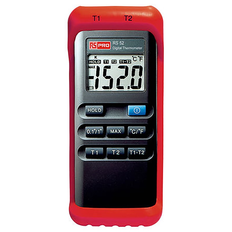 1 pcs - RS PRO Wired Digital Thermometer, K Probe, 2 Input(s), +1300 °C, +1999°F Max, ±0.3 % Accuracy - SYS Calibration