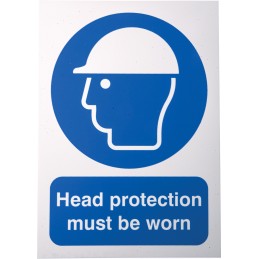 1 pcs - RS PRO PP Sign Head Protection Sign With English Text