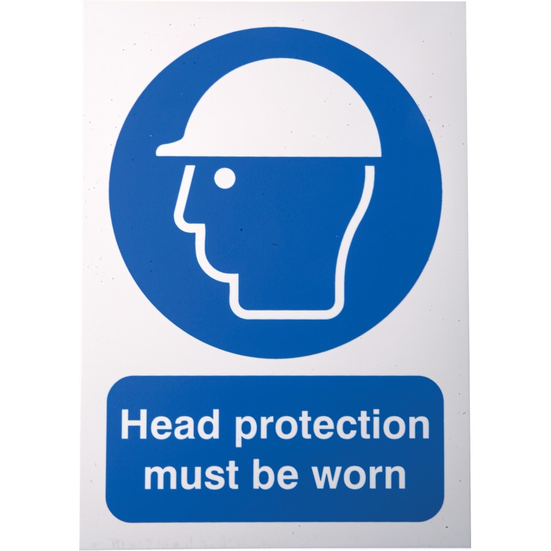 1 pcs - RS PRO PP Sign Head Protection Sign With English Text