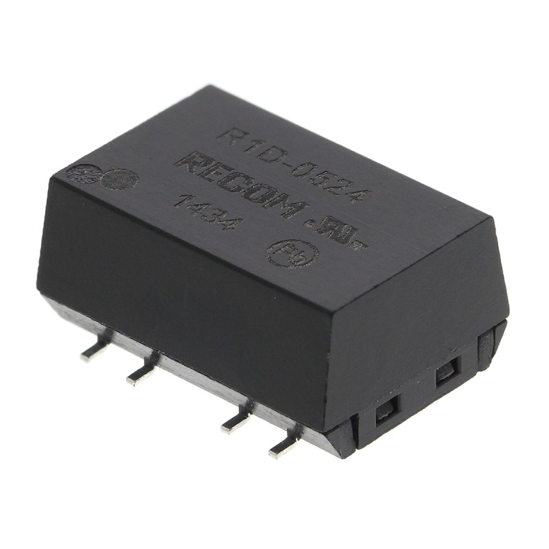1 pcs - Recom R1D DC-DC Converter, ±24V dc/ ±21mA Output, 4.5 - 5.5 V dc Input, 1W, Surface Mount, +100°C Max Temp -40°C