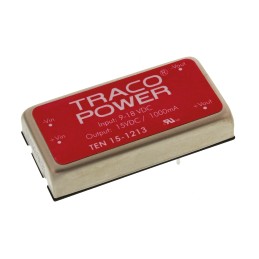 5 pcs - TRACOPOWER TEN 15 DC-DC Converter, 15V dc/ 1A Output, 9 - 18 V dc Input, 15W, Through Hole, +85°C Max Temp -40°C