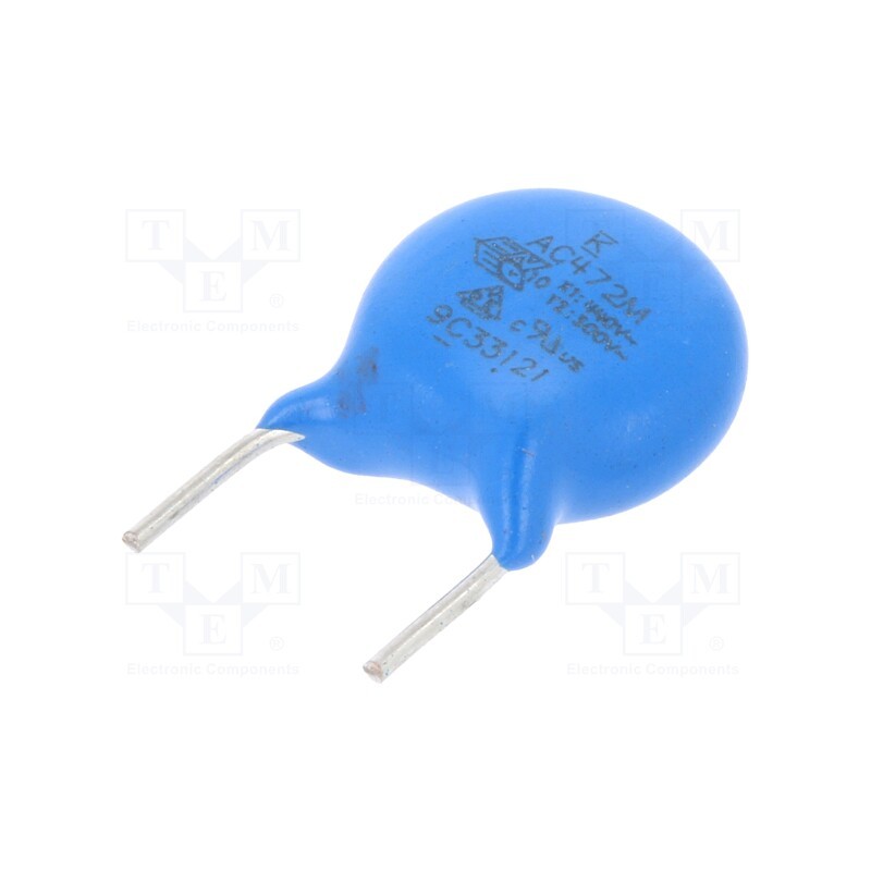 10 pcs x KEMET - C947U472MZVDAAWL45 - Capacitor: ceramic, X1/Y2, 4.7nF, Y5V, ±20%, THT, 7.5mm