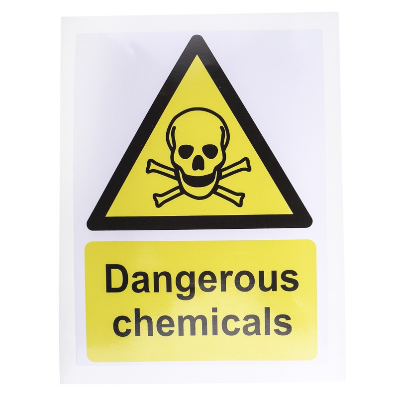 1 pcs - RS PRO Self-Adhesive Hazardous Substances Hazard Warning Sign (English)