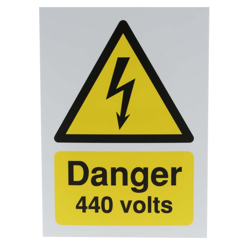 1 pcs - RS PRO Electrical Hazard Warning Sign (English, French)