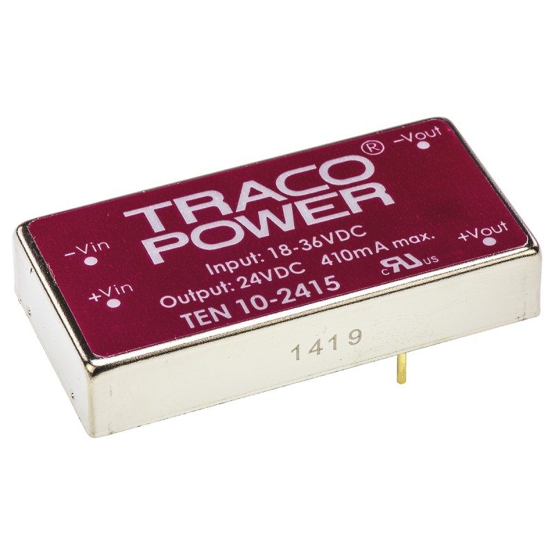 5 pcs - TRACOPOWER TEN 10 DC-DC Converter, 24V dc/ 415mA Output, 18 - 36 V dc Input, 10W, Through Hole, +85°C Max Temp