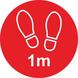 1 pcs - RS PRO Vinyl Social Distancing 1m Apart Floor Sign, Self-Adhesive 200mm