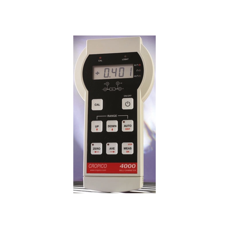 1 pcs - Cropico DO4000 Handheld Ohmmeter, 4000 Ω Max, 10μΩ Resolution, 4 Wire