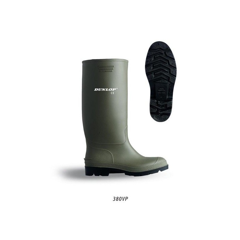 1 Pair - Dunlop Green Unisex Safety Wellingtons, UK 12, EU 47