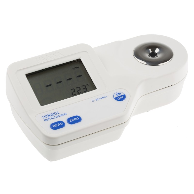 1 pcs - Hanna Instruments Sucrose Refractometer, +80 °C, 85 %Brix max, 0 %Brix, 0 °C min, Digital/Optical