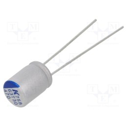 10 pcs x KEMET - A758EK477M0JAAE015 - Capacitor: polymer, low ESR, 470uF, 6.3VDC, ESR: 15mΩ, A758, THT
