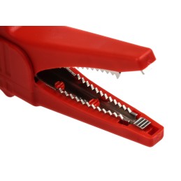 1 pcs - Staubli Crocodile Clip 4 mm Connection, Brass Contact, 32A, Red