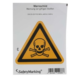 1 pcs - Wolk Self-Adhesive Hazardous Substances Hazard Warning Sign