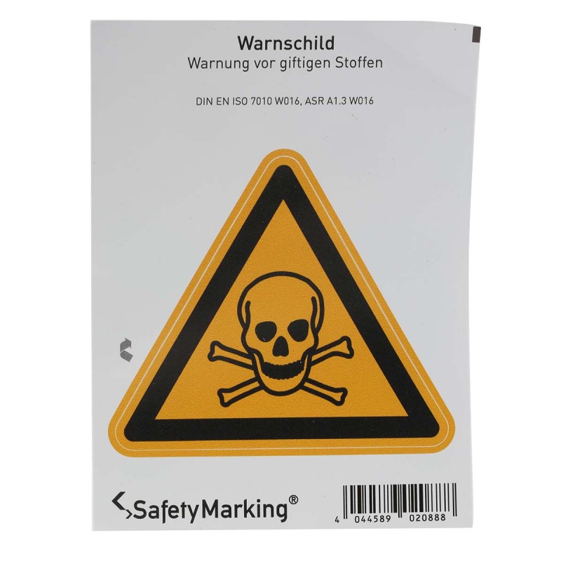 1 pcs - Wolk Self-Adhesive Hazardous Substances Hazard Warning Sign