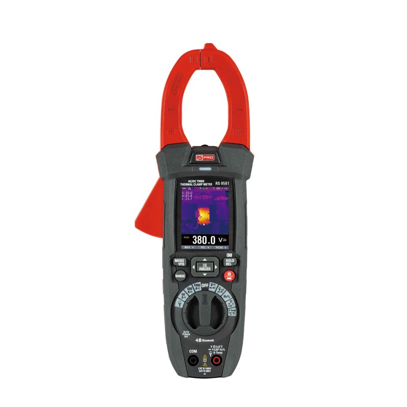 1 pcs - RS PRO DT-9581 Clamp Meters Bluetooth, 1000A dc, Max Current 1000A ac CAT III 600V With RS Calibration