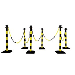 1 pcs - RS PRO Black & Yellow ABS Chain Barrier