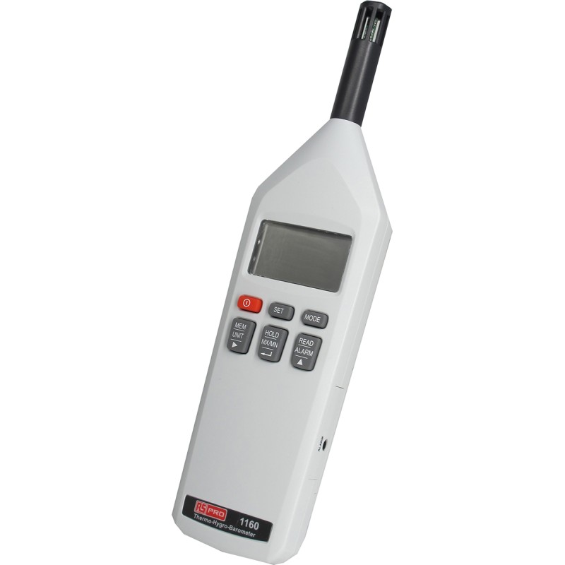 1 pcs - RS PRO Handheld Hygrometer, ±3 %RH Accuracy, +100 °C, +212°F Max, 100%RH Max, RS Calibration
